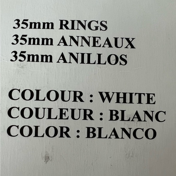 New 7 wood painted white drapery rings with hooks. - Picture 3 of 3